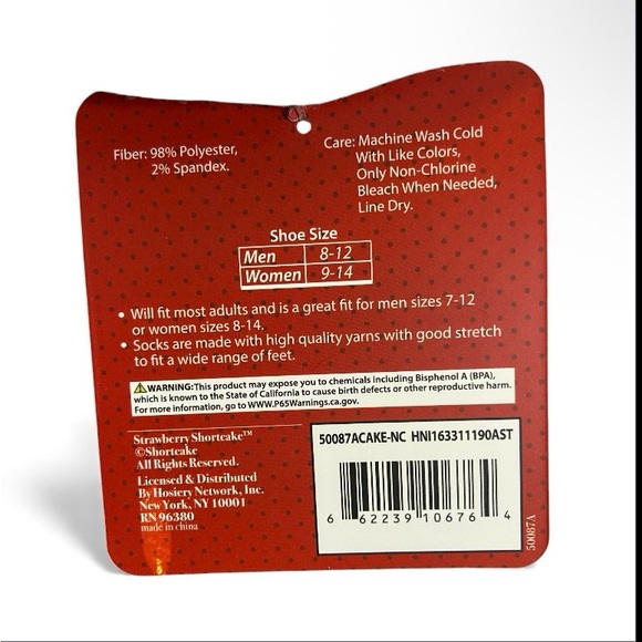 Strawberry 🍓Shortcake Quarter Crew Socks - Picture 4 of 6